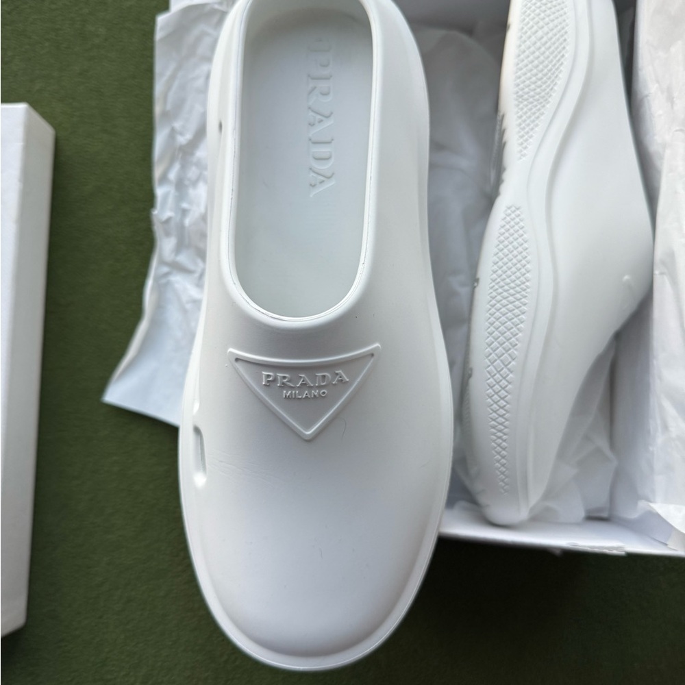 Prada White Slip-On Shoes
